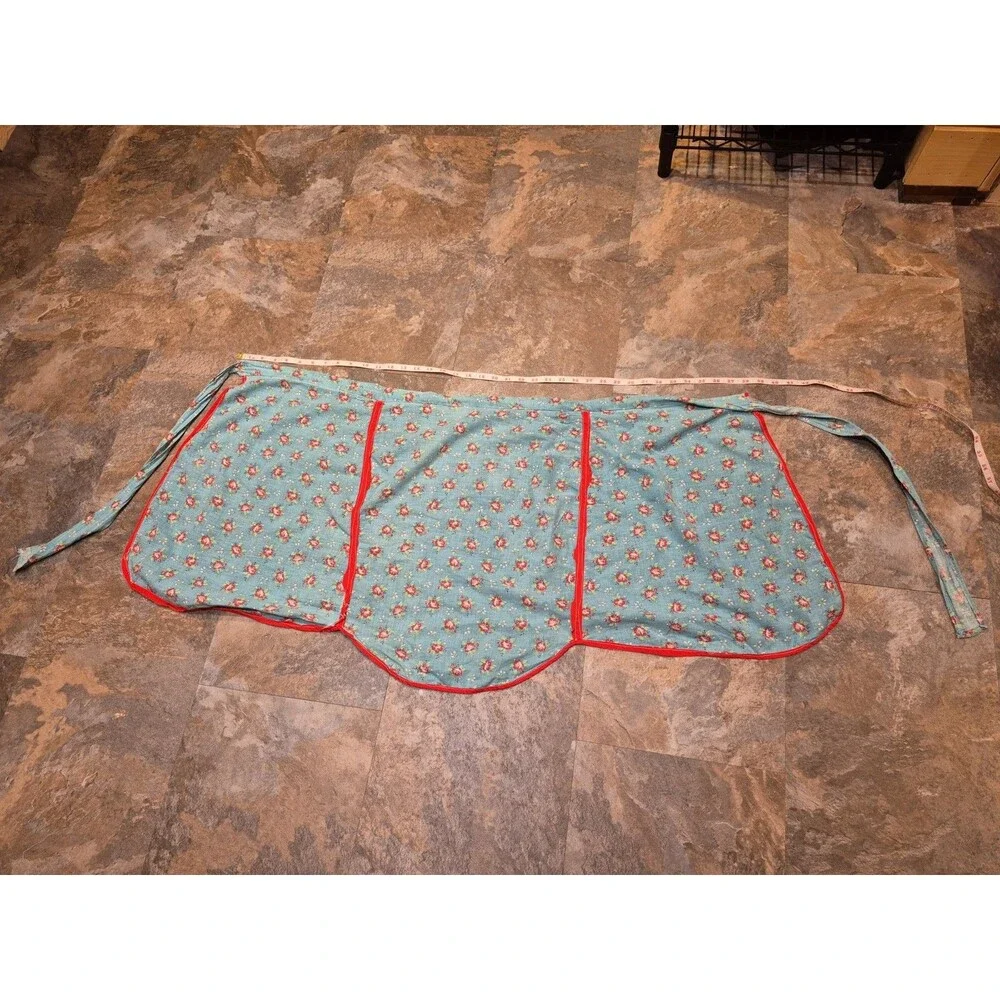 Vintage Half Apron Floral Cottage Core Granny Chic Homemaker Handmade